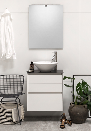 Badrumsskåp Lifestyle Concept Lc 15 600C Vit H600, 3 Lådor, Loop Porslin