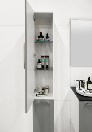 Flexline Högskåp Modell 219.4 300 Grå Matt Ram