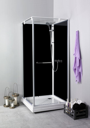 Ocean Duschkabin 90X90 C Svarta Bakväggar