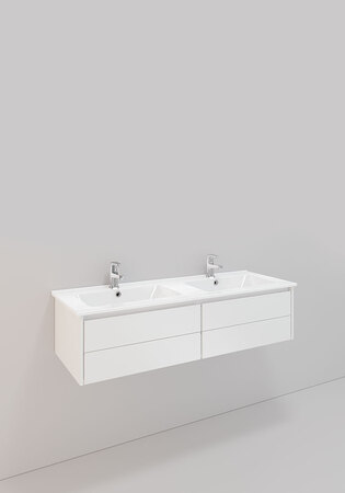 Badrumsskåp Noro Lc 109 Tvsk 1200D Vit H300, 4 Lå. Lågt Pors.