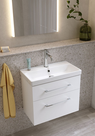 Tvättställsskåp Fix Trend Vit Matt Med Tvättställ 550