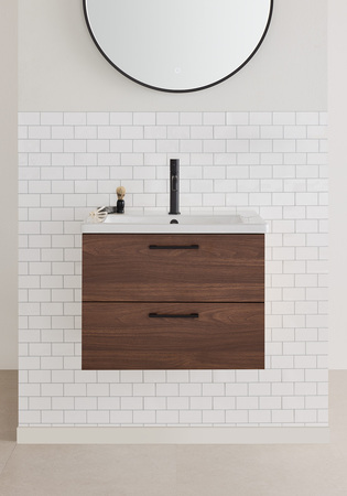 Tvättställsskåp Neo Valnöt Med Tvättställ 600