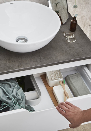 Badrumsskåp Noro Studio Grå 600 Med Tvättställ Strict