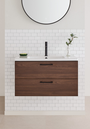 Tvättställsskåp Neo Valnöt Med Tvättställ 800