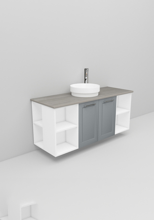 Flexline Tvättställsskåp Modell 148.4 1200 Grå Matt Ram