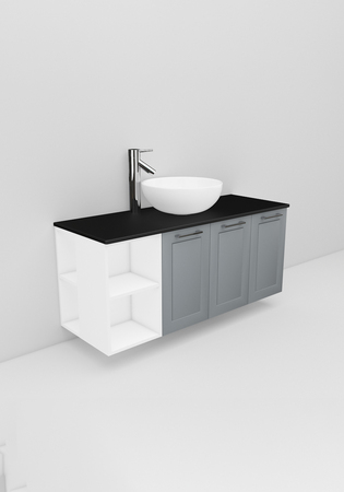 Flexline Tvättställsskåp Modell 144.4 1200 Grå Matt Ram