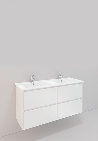 Badrumsskåp Noro Lc 113 Tvsk 1200D Vit H600, 4 Lå. Lågt Pors.
